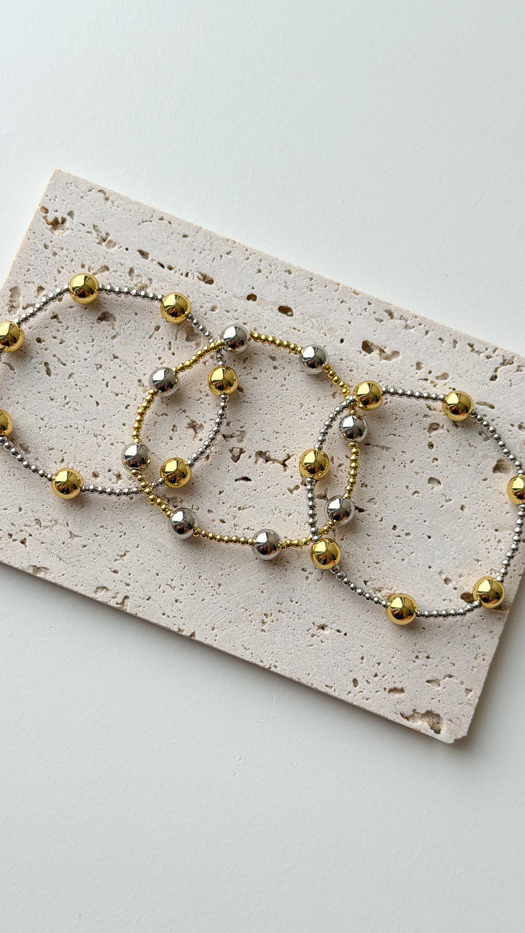 Two Toned Beaded Bracelet Set