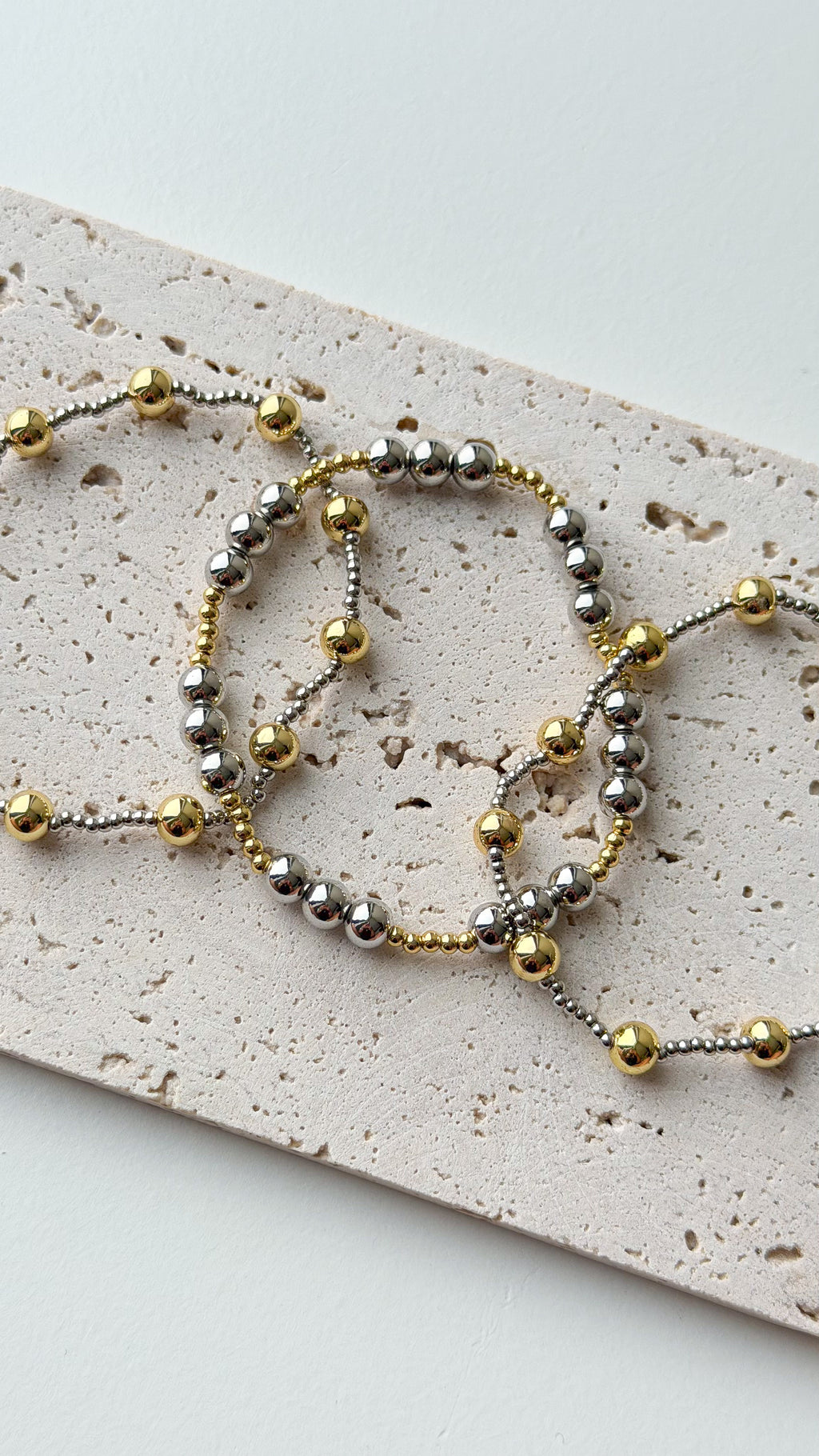 Mini Two Toned Beaded Bracelet Set