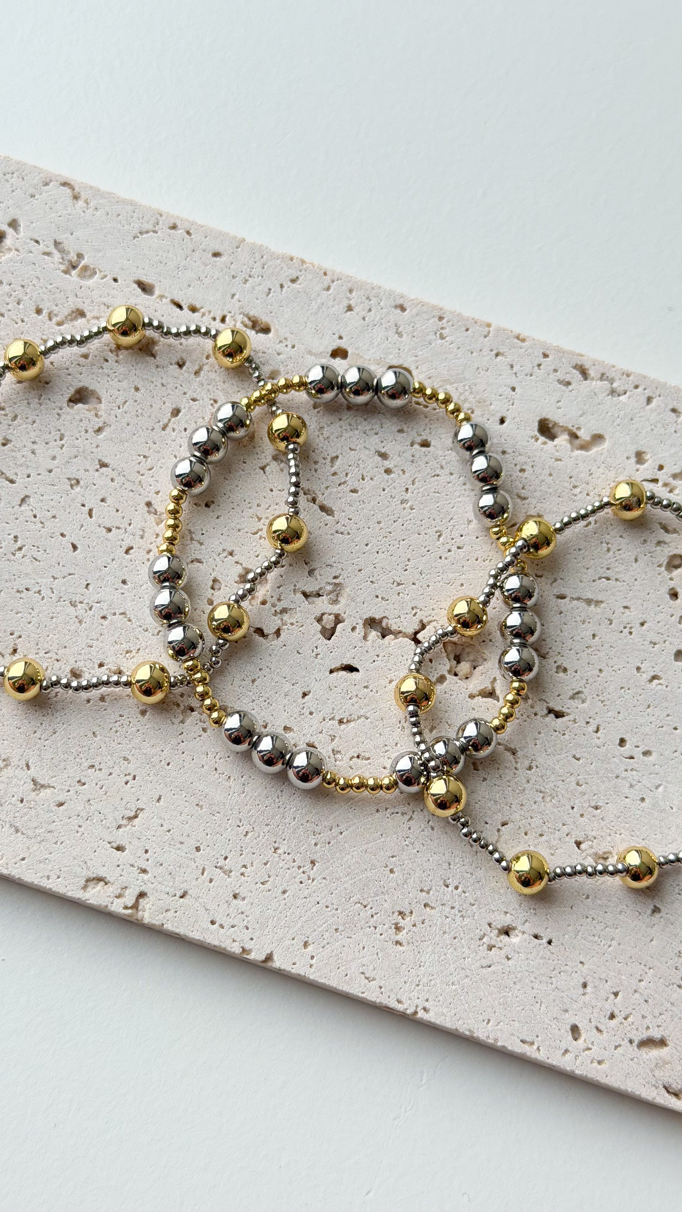Mini Two Toned Beaded Bracelet Set