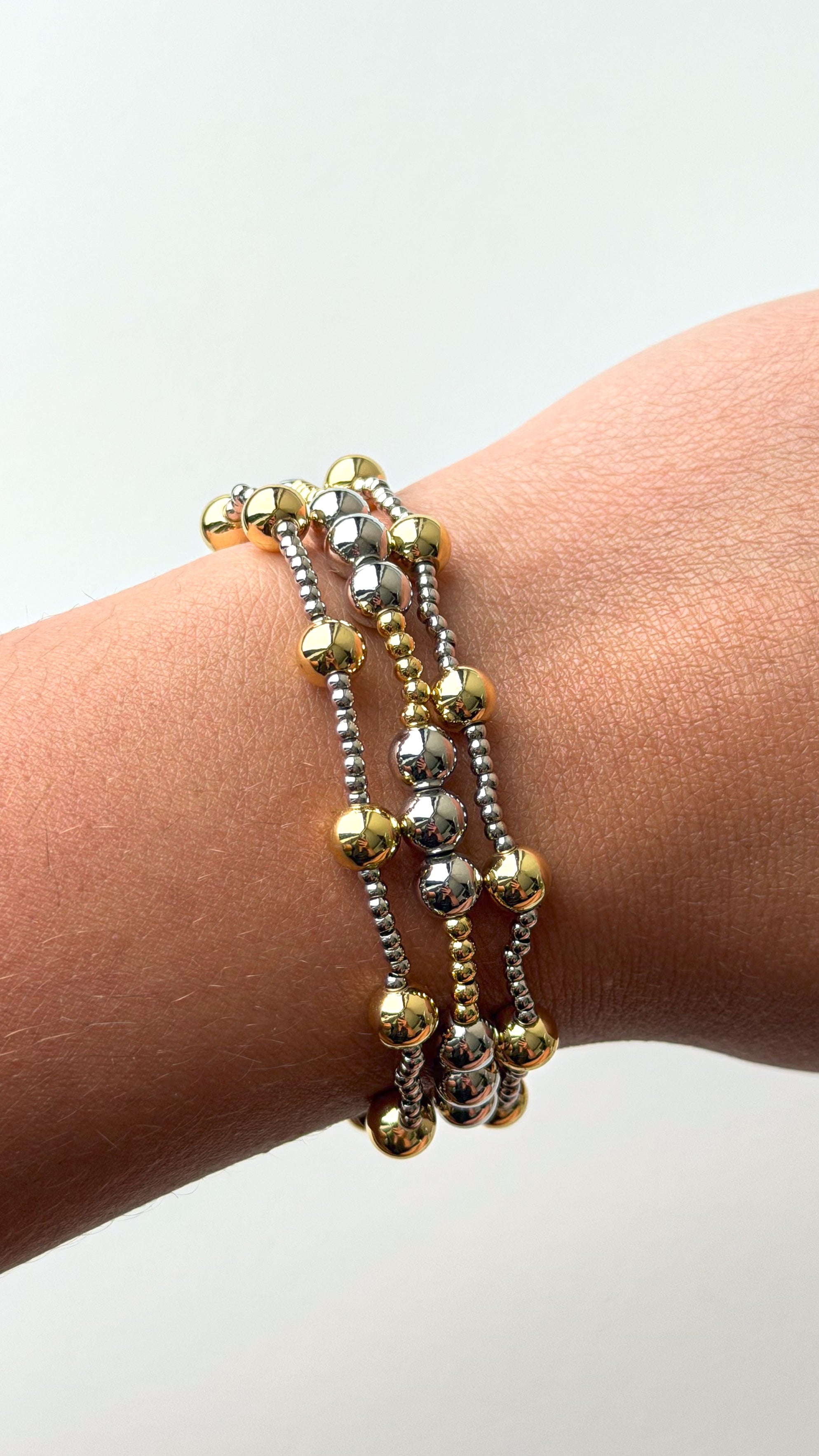 Mini Two Toned Beaded Bracelet Set