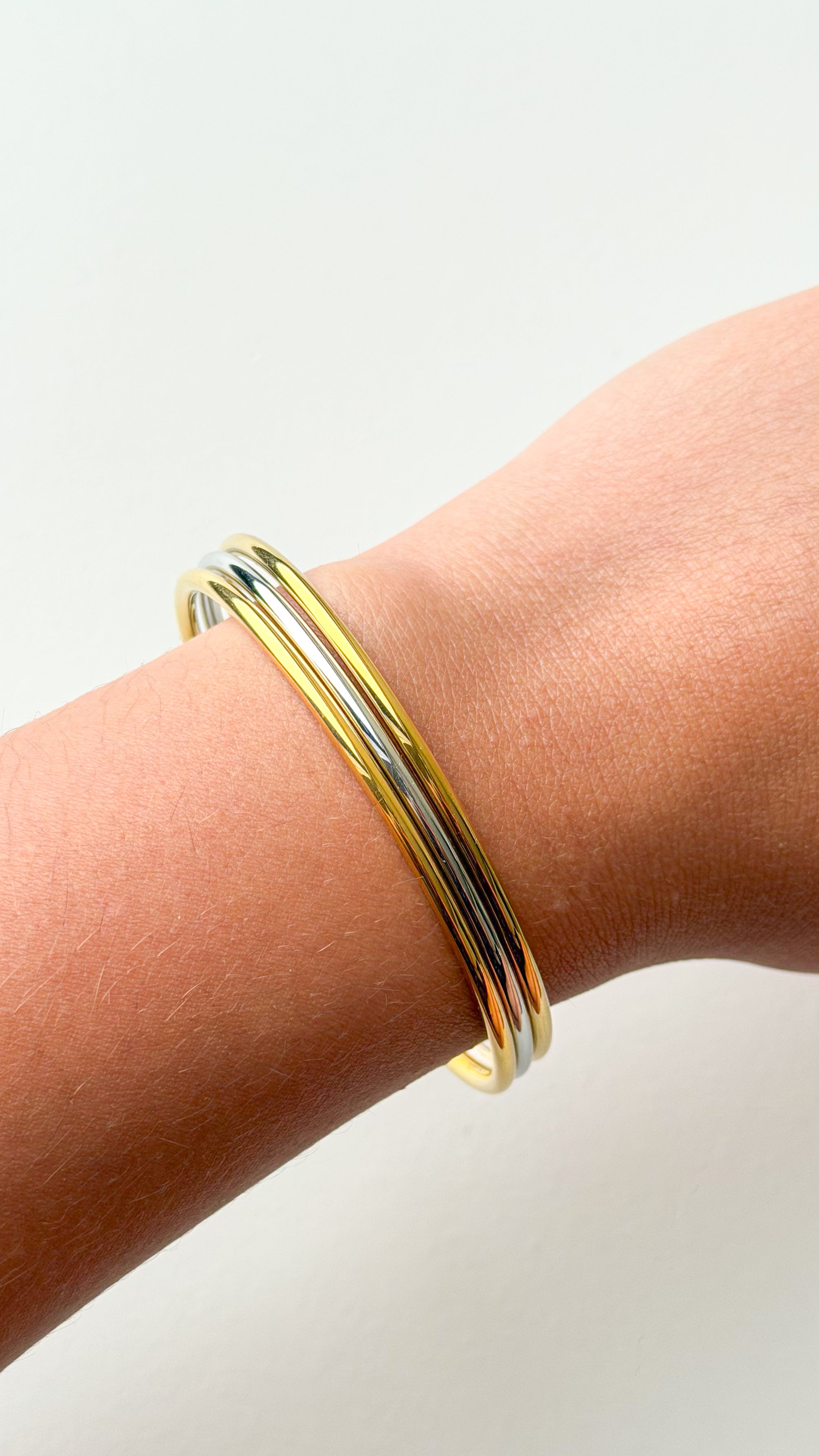 Two Toned Bangle Set